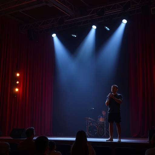 Student performing on stage